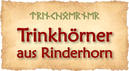 Hier gibt es Trinkhoerner aus Rinderhorn.