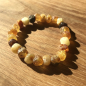Preview: Armband Bernstein Rohperlen, bunt, auf Gummiband
