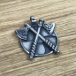 Preview: Wikinger-Amulett mit Äxten und Rundschild, Edelstahl