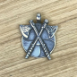 Preview: Wikinger-Amulett mit Äxten und Rundschild, Edelstahl