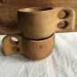 Preview: Holztasse mit gelochtem Griff, groß