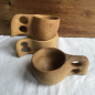 Preview: Holztasse mit gelochtem Griff, groß