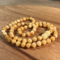 Preview: Bernsteinkette kurz, kleine Perlen, poliert-hell, ca. 45 cm