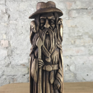 Odin, 24cm Götterfigur handgeschnitzt aus Lindenholz, Unikat