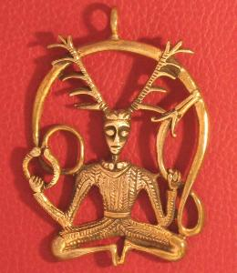 Cernunnos Amulett groß, Bronze