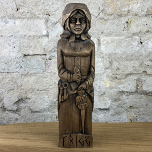 Frigg Götterfigur 26 cm handgeschnitzt aus Lindenholz, Unikat