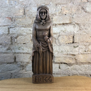 Frigg Götterfigur 32 cm handgeschnitzt aus Lindenholz, Unikat