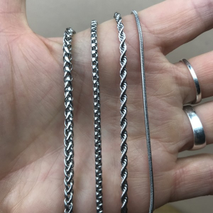 Kordelkette 3,5 mm, Edelstahl, 55 cm