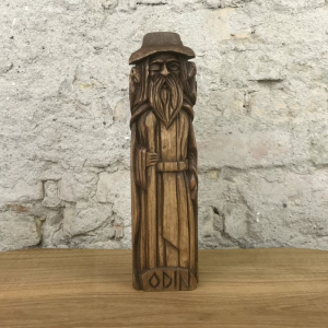 Odin Götterfigur 26 cm handgeschnitzt aus Lindenholz, Unikat