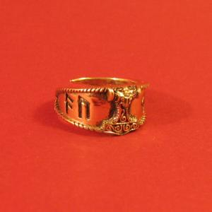 Ring mit Thorshammer bronze, klein