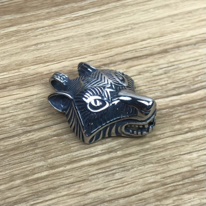 Amulett Wolfsmaske Edelstahl