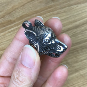 Amulett Wolfsmaske Edelstahl