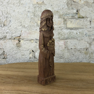 Idun, 24cm Götterfigur handgeschnitzt aus Lindenholz, Unikat