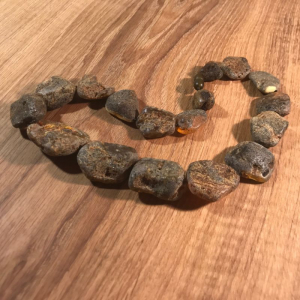 Bernsteinkette "Moosgold", 48 cm