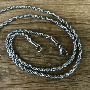 Kordelkette 3,5 mm, Edelstahl, 50 cm