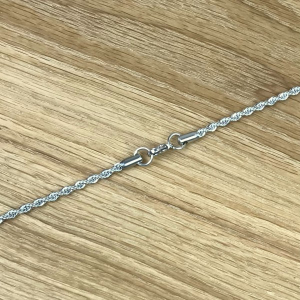 Kordelkette 3,5 mm, Edelstahl, 50 cm