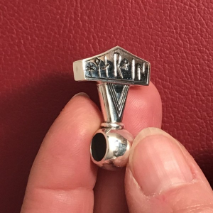 Thorshammer Amulett "Lolland-Runen" schwer, zweiseitig, Silber