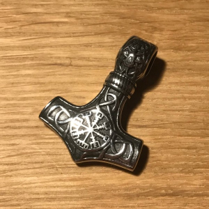 Thorshammer Amulett modern "Átthnútur", Edelstahl