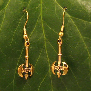 Ohrhänger Doppelaxt, Bronze