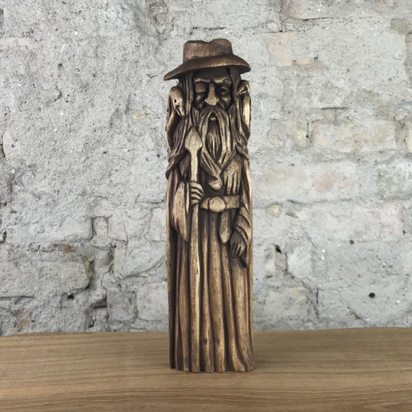 Odin, 24cm Götterfigur handgeschnitzt aus Lindenholz, Unikat