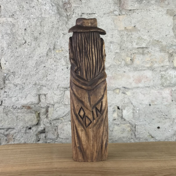 Odin, 24cm Götterfigur handgeschnitzt aus Lindenholz, Unikat