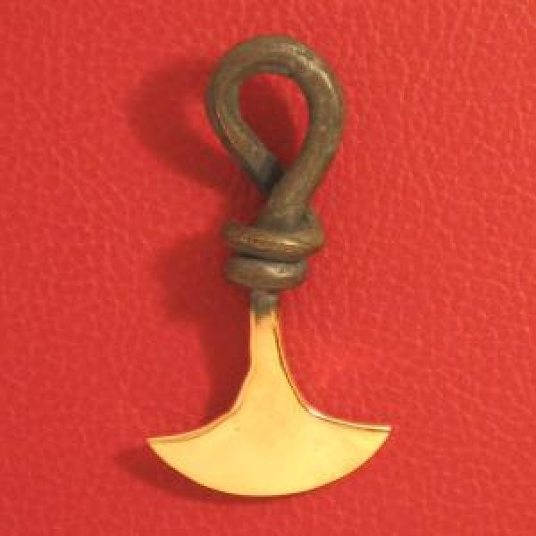 Mondsichelamulett, geschmiedet, Bronze