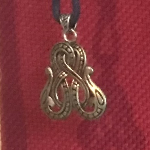 Anhänger Drache doppelköpfig, bronze