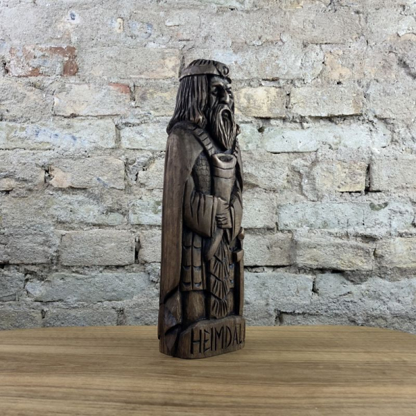 Heimdall Götterfigur 26 cm handgeschnitzt aus Lindenholz, Unikat