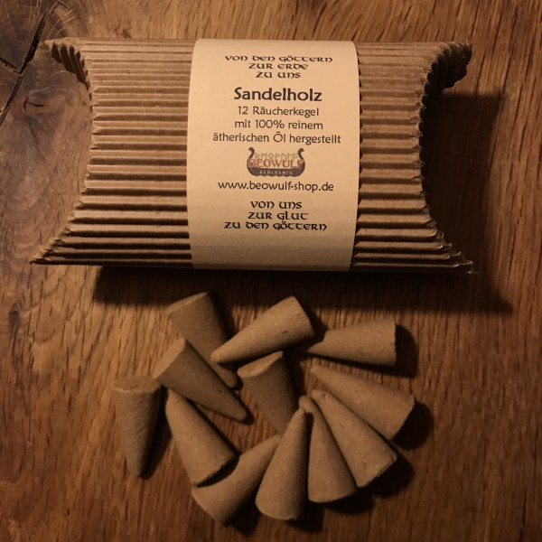 Sandelholz-Räucherkegel, 12 Stück