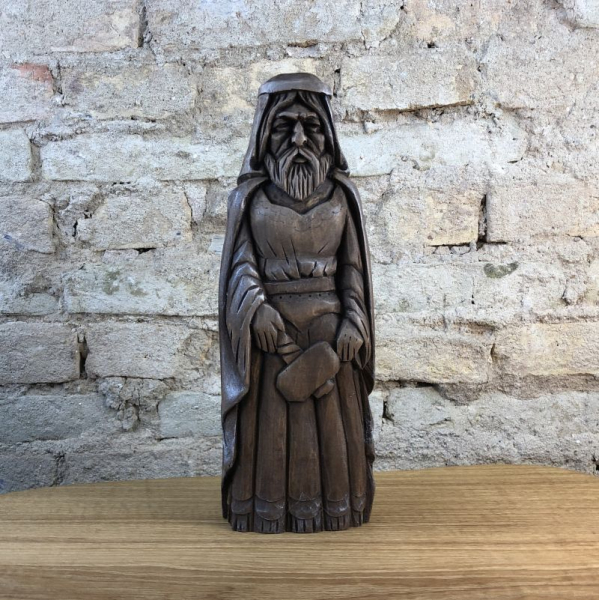 Thor im Brautkleid, Götterfigur, 25 cm handgeschnitzt aus Lindenholz, Unikat