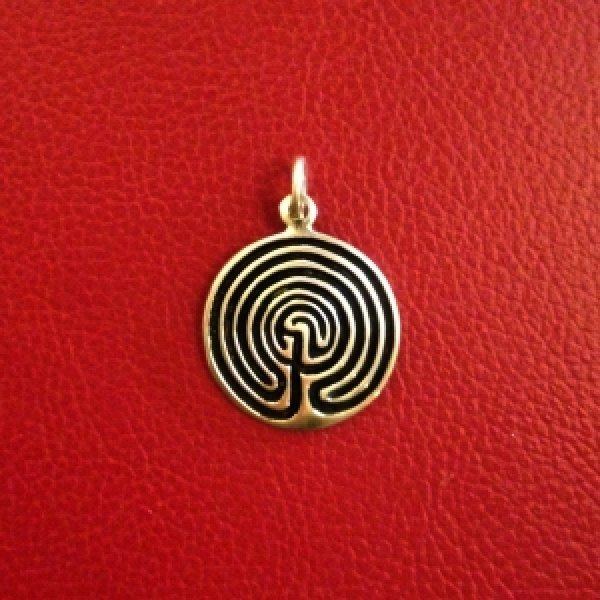 Labyrinth-Amulett, silber