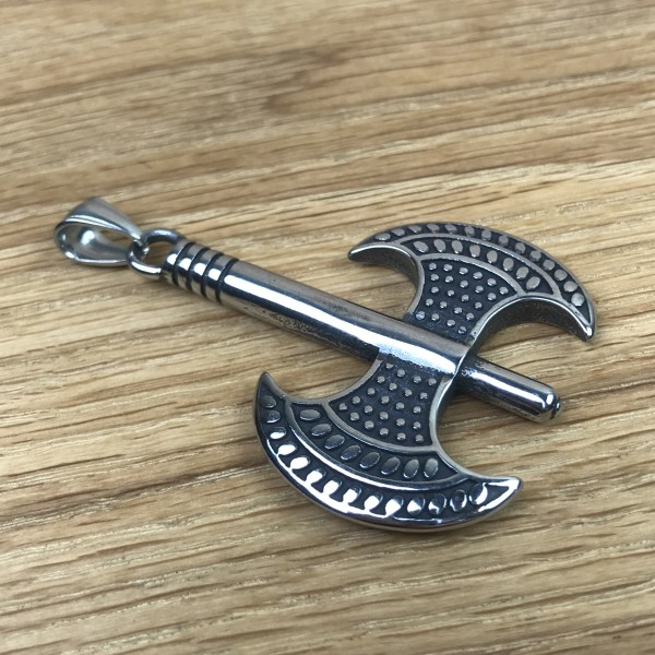 Doppelaxt beidseitig verziert, Edelstahl