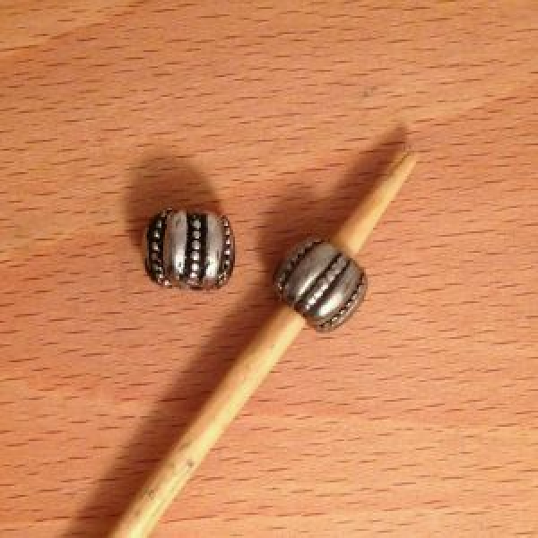 Perle / Bartperle Melonenperle, Edelstahl