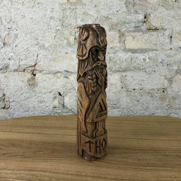 Thor, 22cm Götterfigur handgeschnitzt aus Lindenholz, Unikat