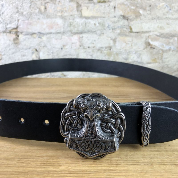 Ledergürtel mit Thorshammer Schnalle
