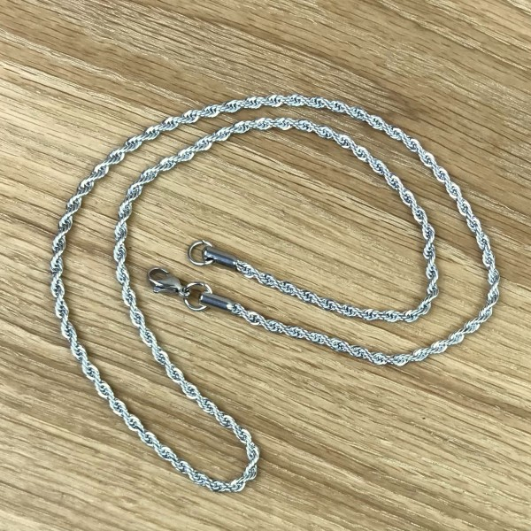 Kordelkette 3,5 mm, Edelstahl, 75 cm