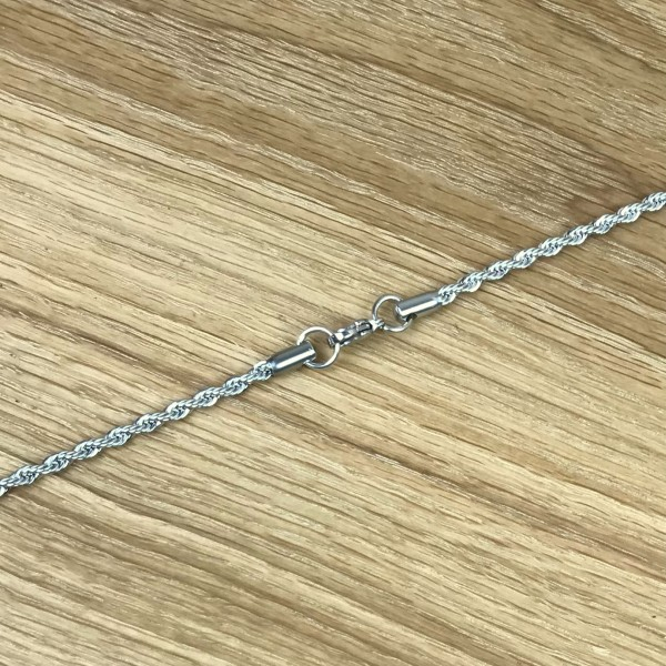 Kordelkette 3,5 mm, Edelstahl, 50 cm