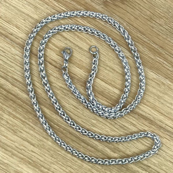 Zopfkette 4 mm, Edelstahl, 60 cm