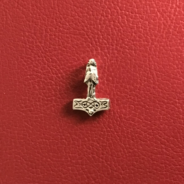 Thorshammer Amulett "Biss des Fenrir" Miniatur, Silber