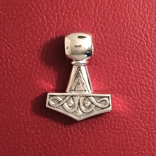 Thorshammer Amulett "Lolland-Runen" schwer, zweiseitig, Silber