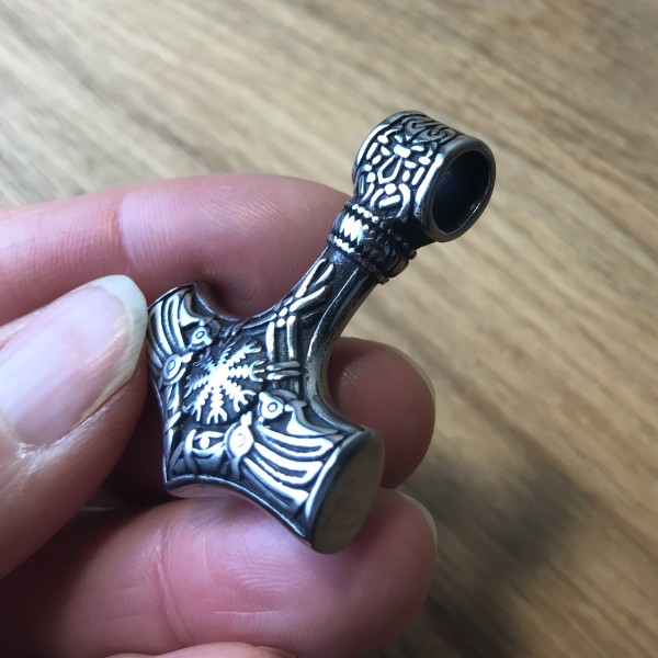 Thorshammer Amulett modern "Hrædnútur", Edelstahl
