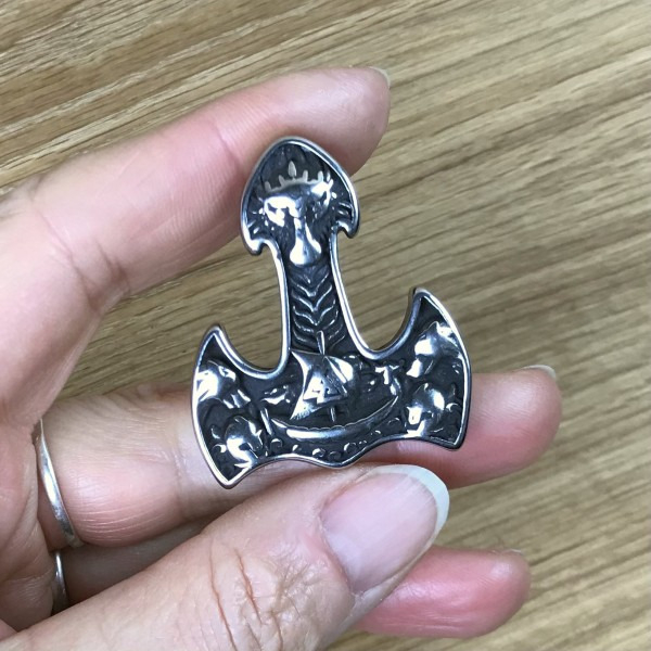 Thorshammer- Amulett modern "Hrymr", Edelstahl