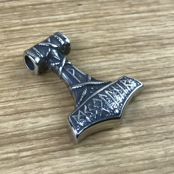 Thorshammer Amulett "Rúnahnútur", Edelstahl