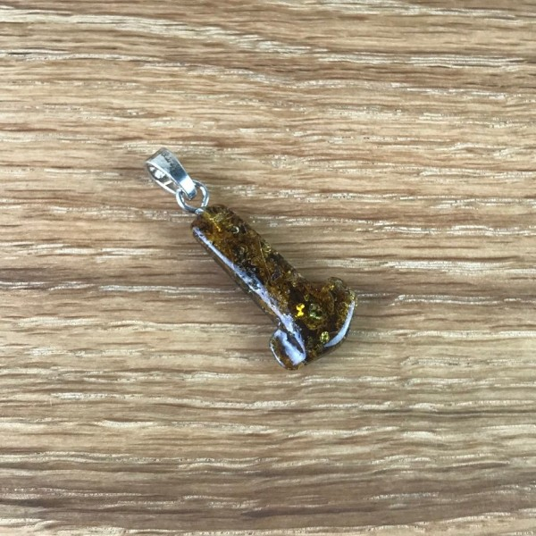 Bernstein-Thorshammer grüngold mit Silberöse