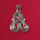 Anhänger Drache doppelköpfig, silber