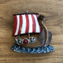 Dekomagnet Drachenboot, rot-weiß