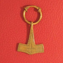 Thorshammer Amulett "Haithabu mit Kreuzverzierung" Bronze