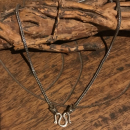 Silberkette im Wikingerstil mit Wolfsköpfen - 2,8 mm, 47 cm
