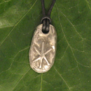 Hagalaz, jüngeres Futhark Runenamulett aus Zinn