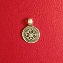 Schutzzauber / Ægishjálmr Amulett, runde Form, Silber